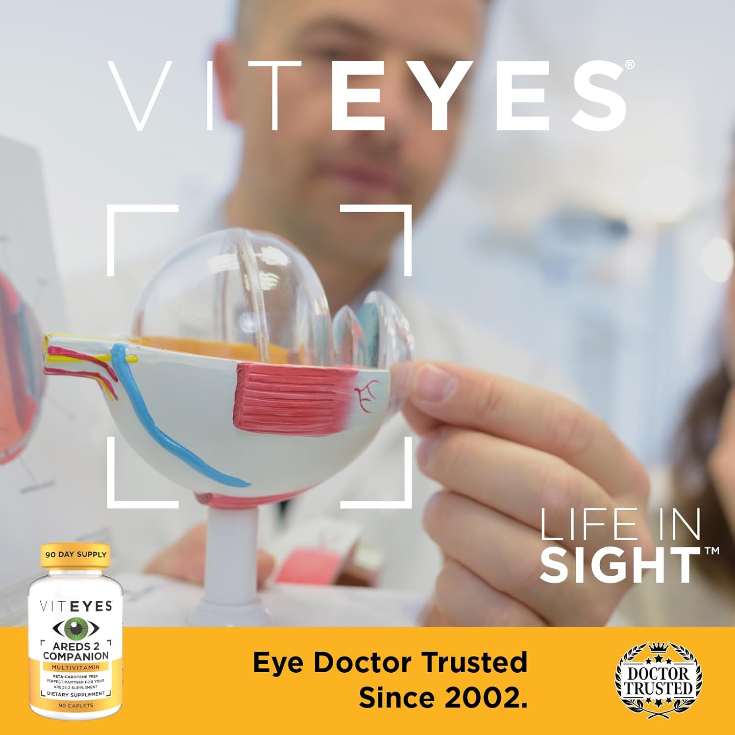 Comprehensive Multivitamin Supplement for AREDS 2 Users - Viteyes Classic, Beta-Carotene Free, 90 Caplets