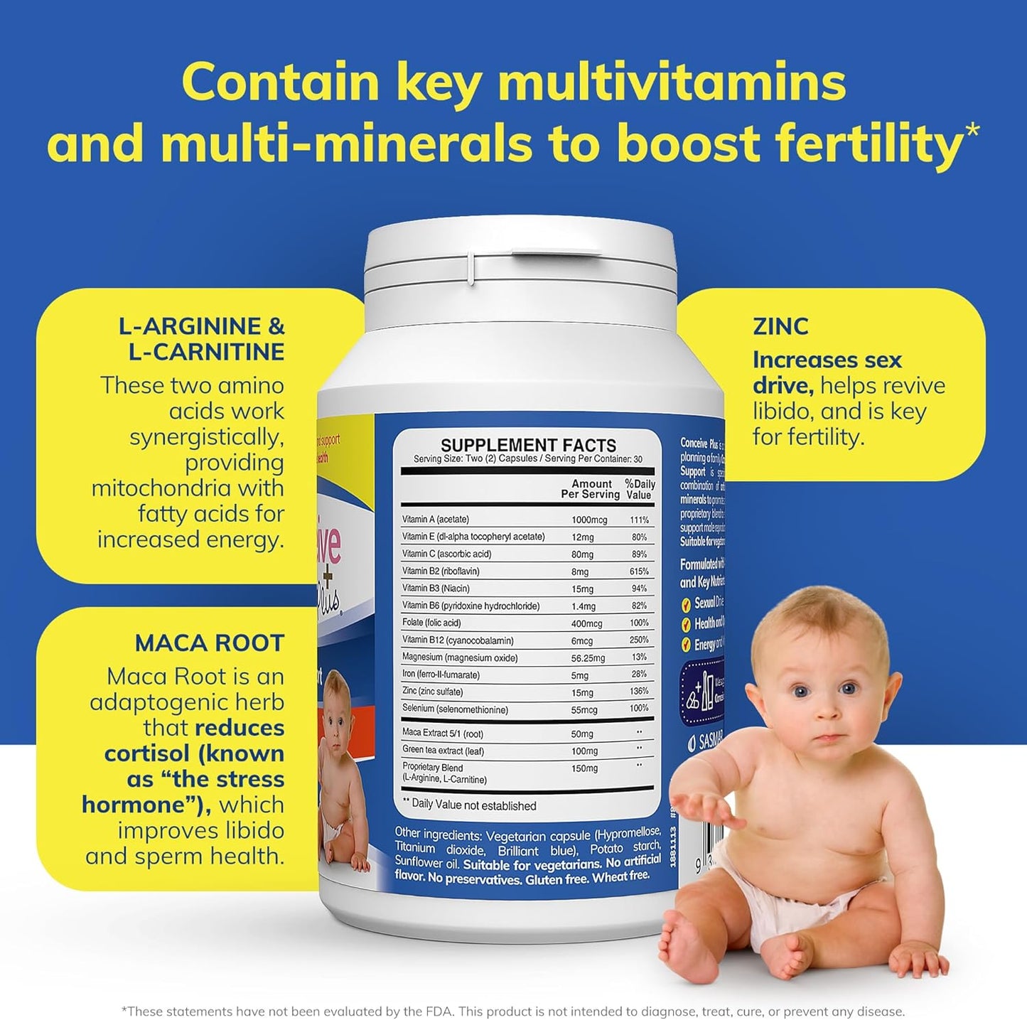 Conceive Plus Men's Fertility Bundle - 3 Month Supply of Vitamins & Lubricant