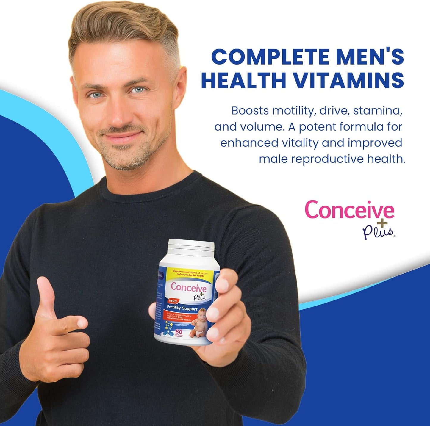 Conceive Plus Men's Fertility Bundle - 3 Month Supply of Vitamins & Lubricant