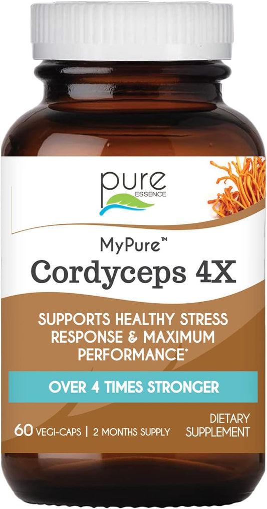Concentrated Cordyceps Mushroom Powder Supplements for Immune System, Stress Response, Physical & Mental Performance - 2 Months Supply by PURE ESSENCE LABS