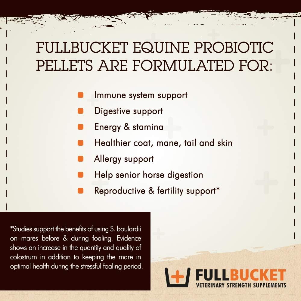 Concentrated Equine Probiotic Pellets with Saccharomyces boulardii - 50 Billion CFUs - 150 Servings for Stressed or Digestive Issue Horses