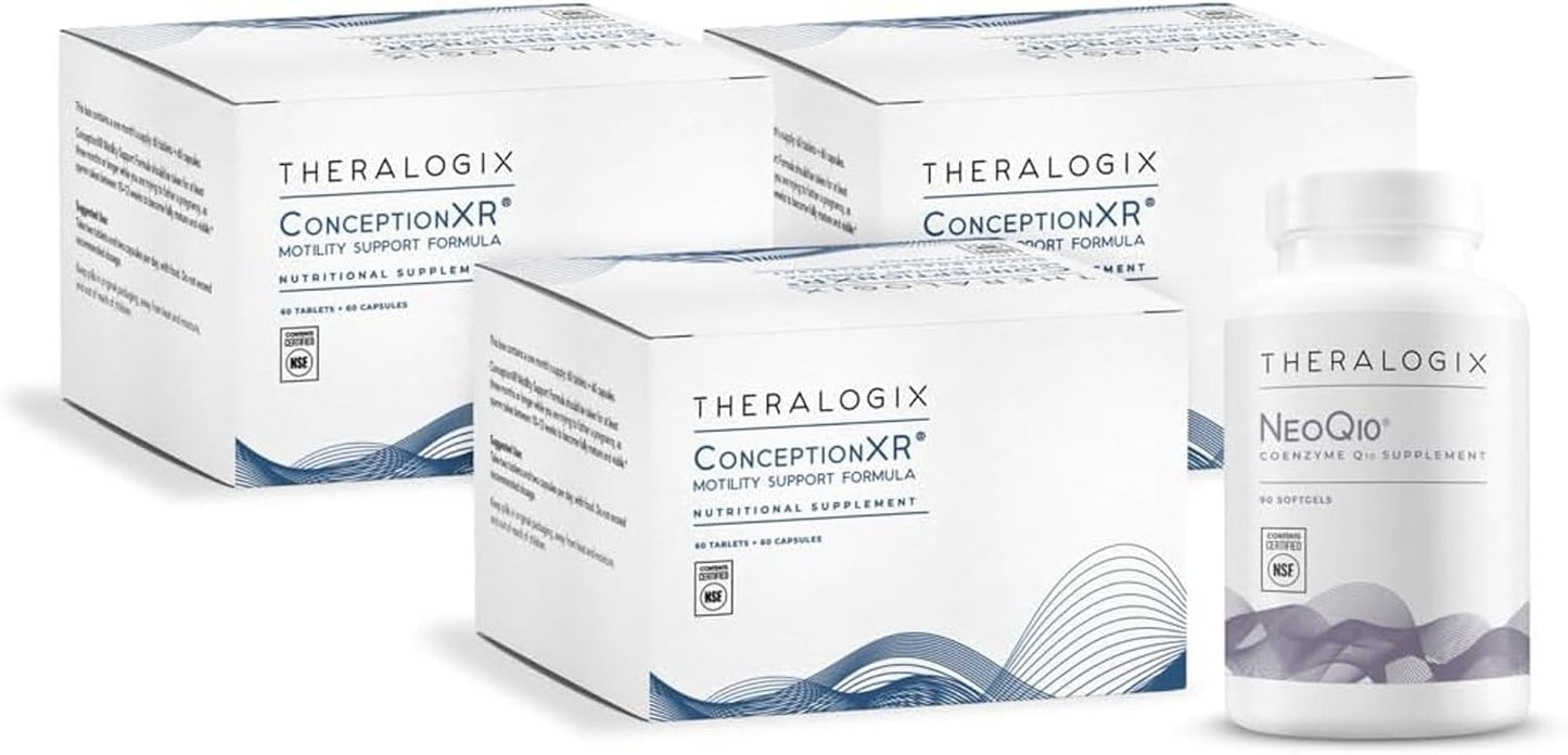 ConceptionXR Bundle with Motility Support Formula & NeoQ10, 270 Count (4 Pack) by Theralogix