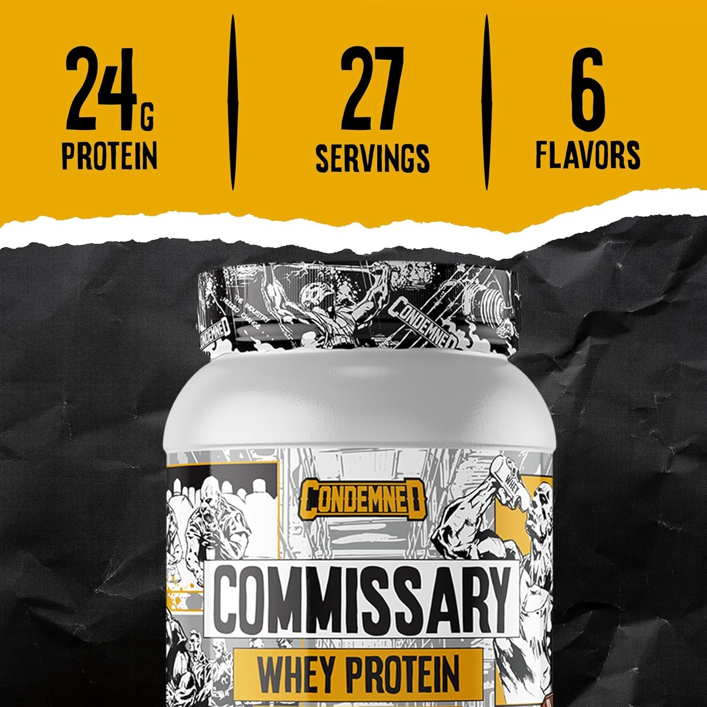 CONDEMNED Labz Commissary Whey Protein - Hydrolyzed Isolate & Concentrate - Low Carb, Low Calorie - Cinnamon Graham Cracker Flavor - 27 Servings for Pre or Post Workout Recovery