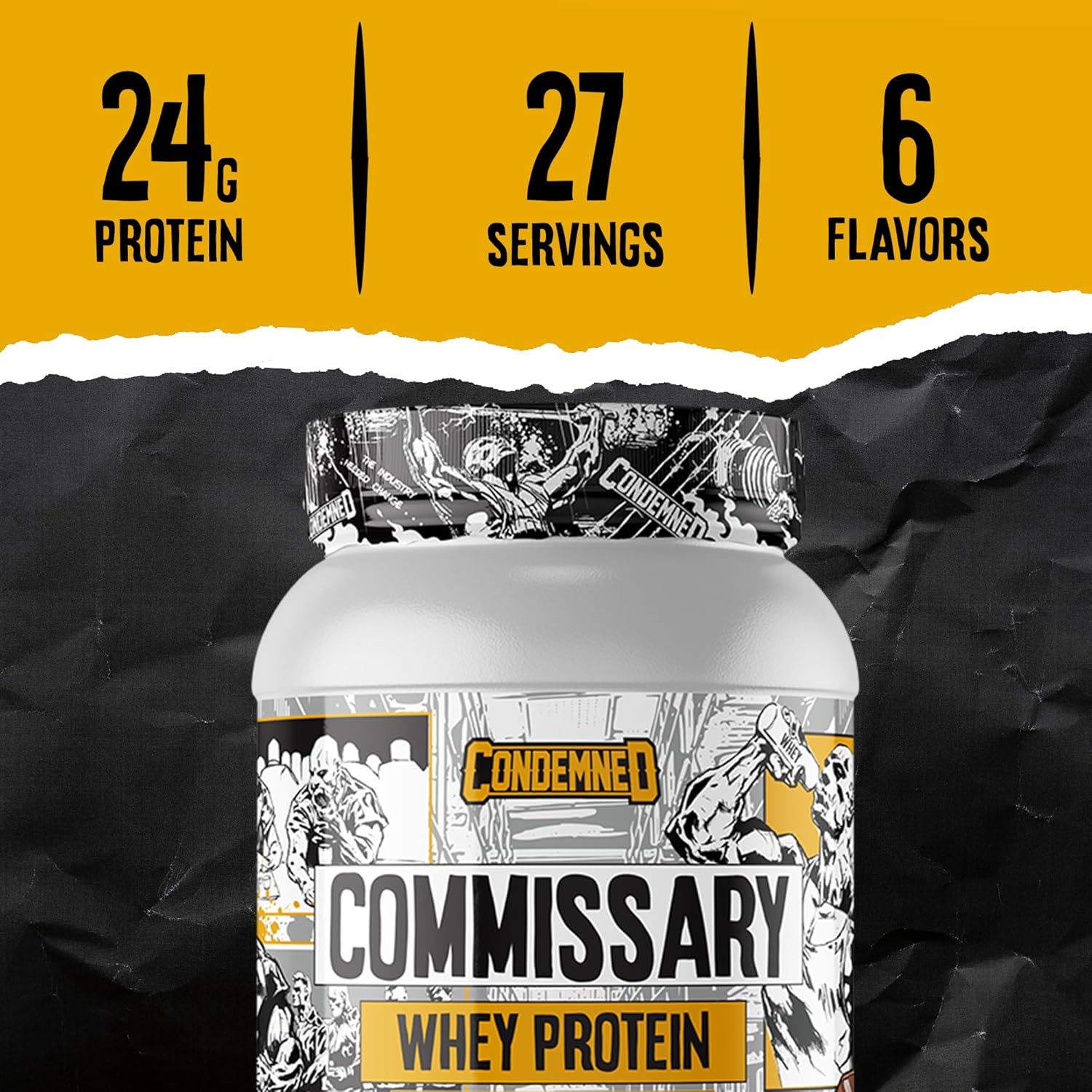 CONDEMNED Labz Commissary Whey Protein - Hydrolyzed Isolate & Concentrate - Low Carb, Low Calorie - Cinnamon Graham Cracker Flavor - 27 Servings for Pre or Post Workout Recovery