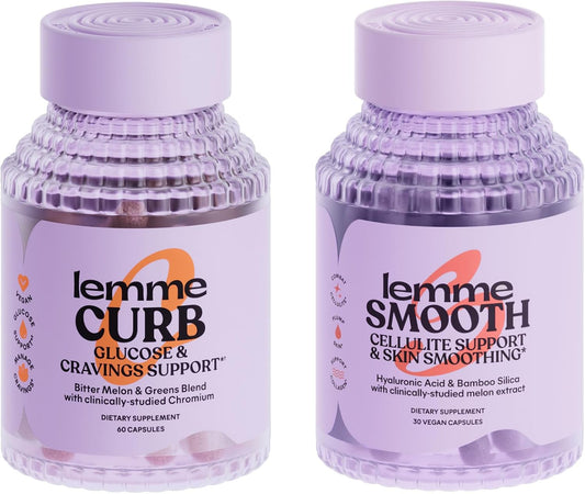 Control Cravings & Smooth Cellulite Capsule Bundle - Carb Metabolism Boost, Skin Plumping, Vegan & Gluten Free - 1 Month Supply