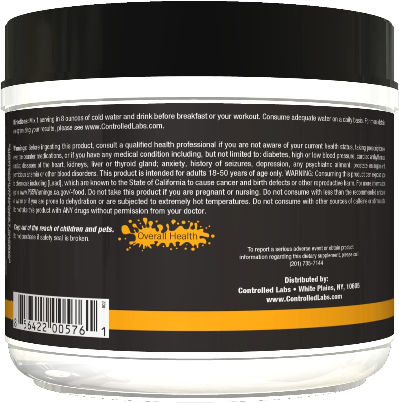 Controlled Labs Orange Brainwash Powder - Boost Energy, Focus, and Cognition - 20 Servings - Brain Nootropic for Stamina