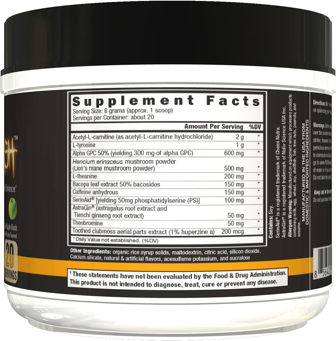 Controlled Labs Orange Brainwash Powder - Boost Energy, Focus, and Cognition - 20 Servings - Brain Nootropic for Stamina
