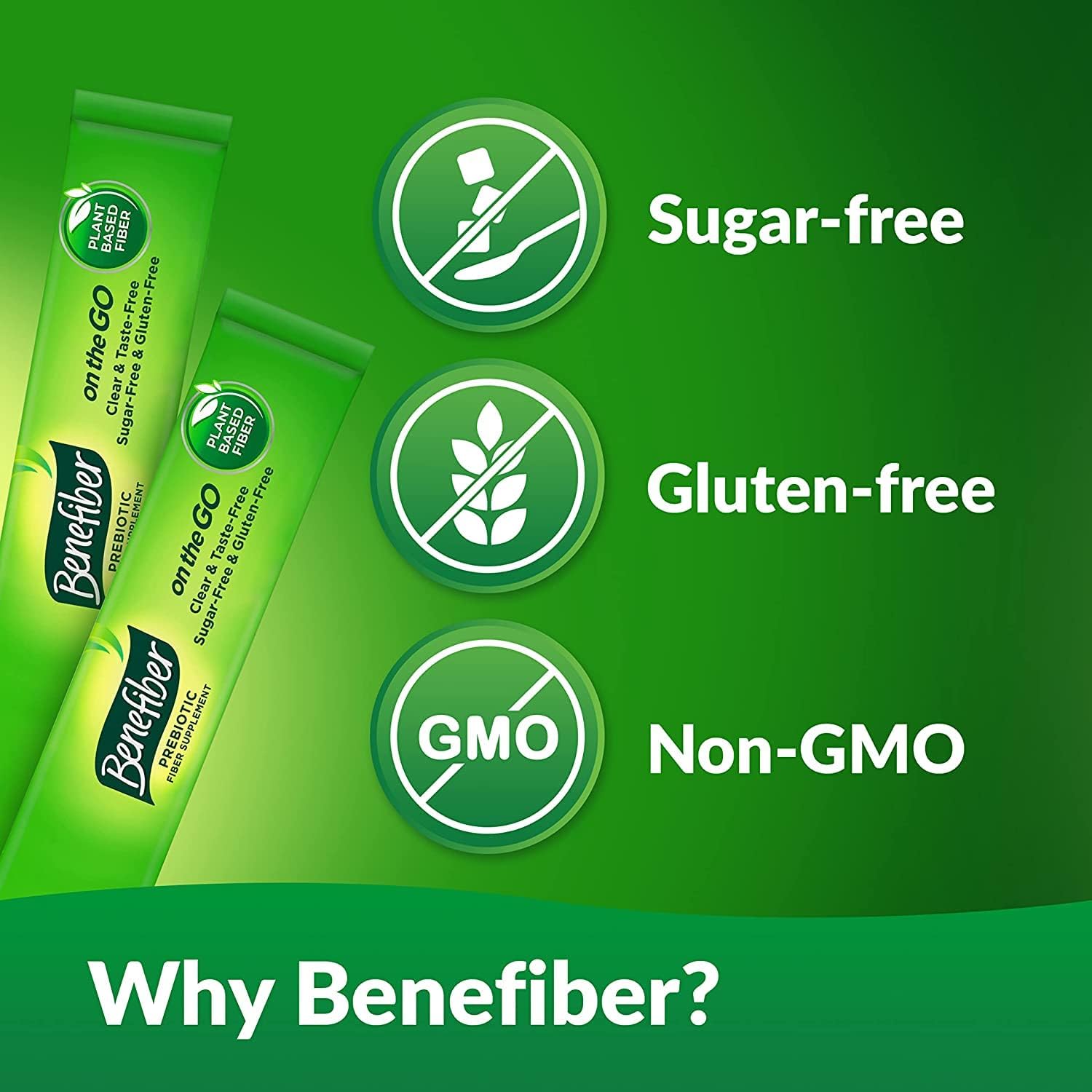 Convenient Benefiber Fiber Supplement Stick Packs - 28 Pack Box