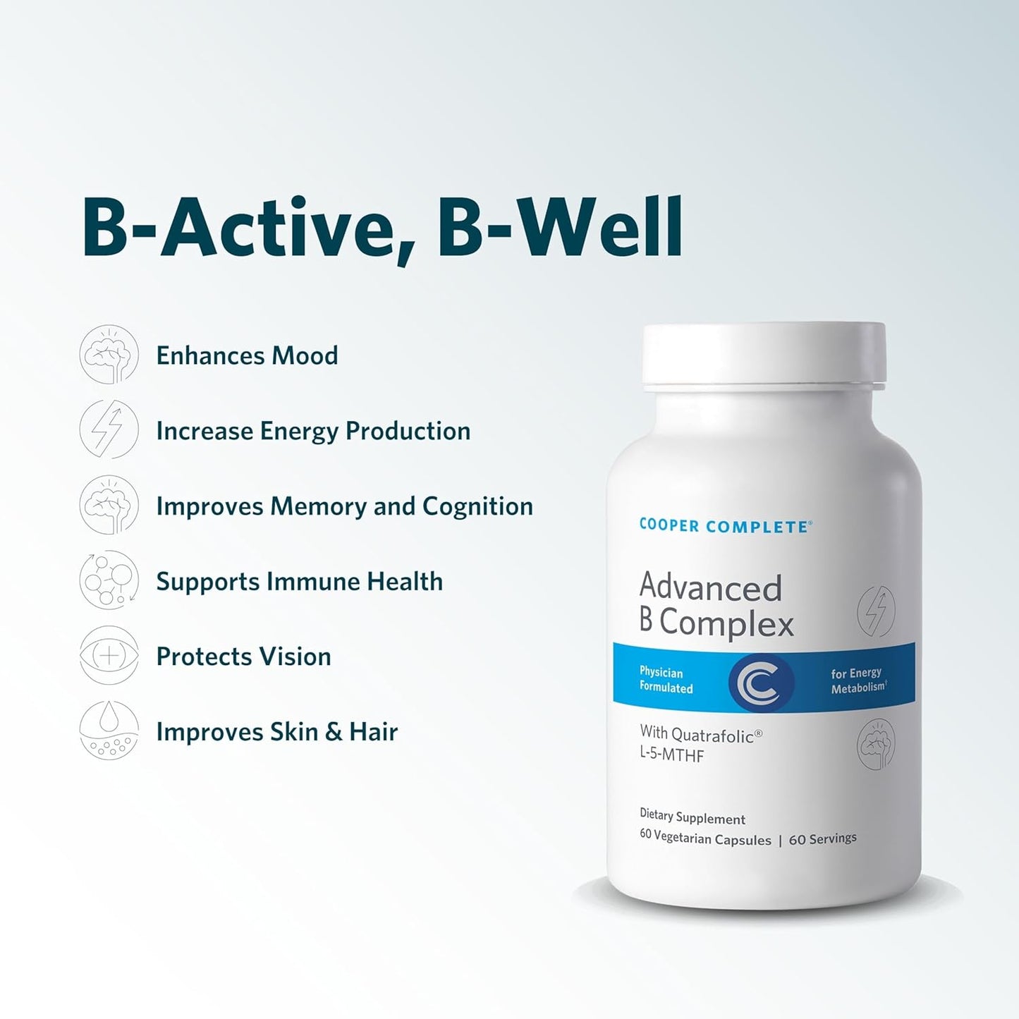 Cooper Complete Advanced B Complex - 60 Vegetarian Capsules, 60 Servings