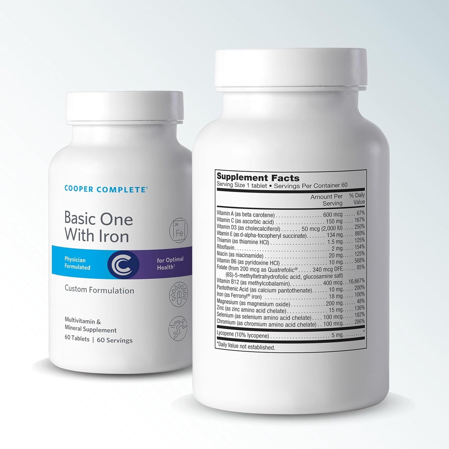 Cooper Complete Basic One Multivitamin with Iron - 180 Servings - Pack of 3