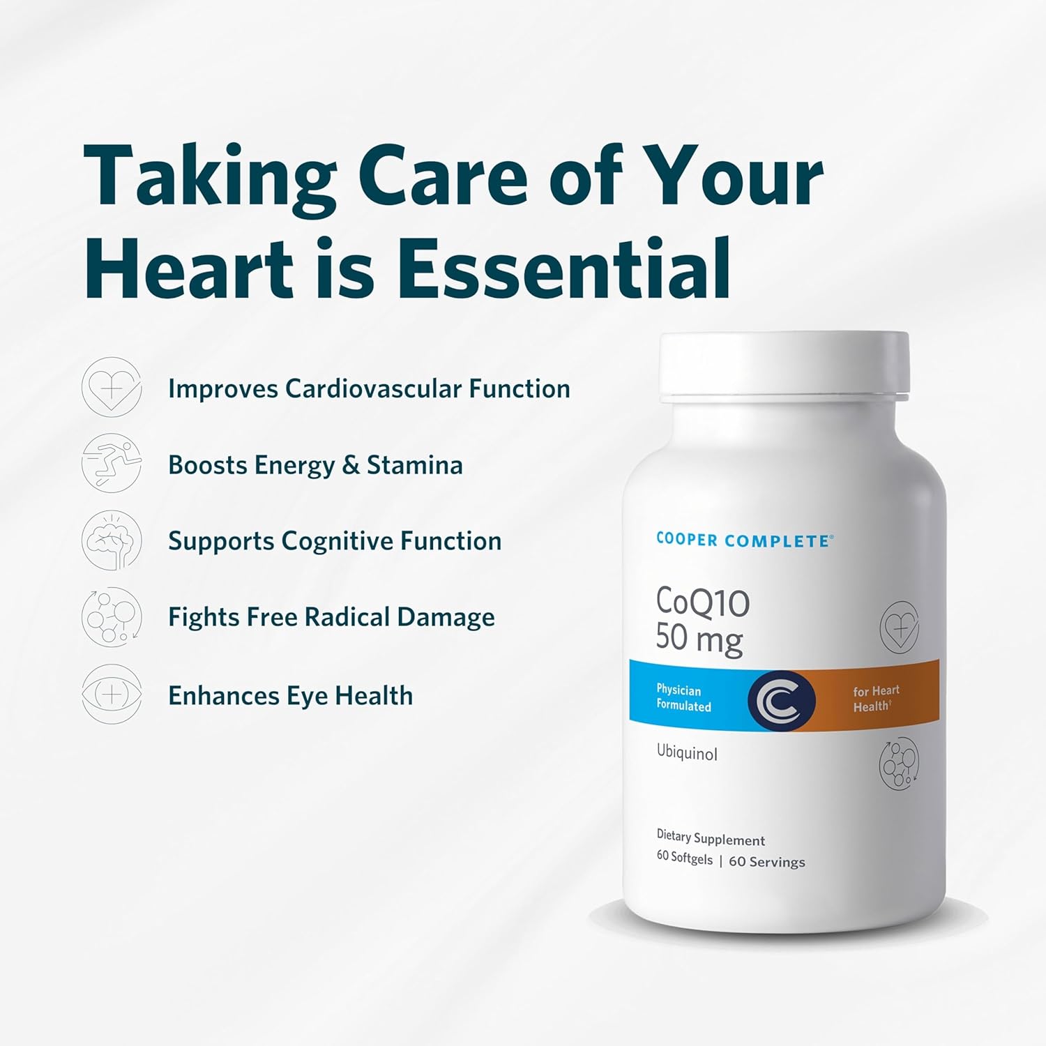 Cooper Complete CoQ10 Ubiquinol Supplement 50 mg - 120 Softgels - Pack of 2