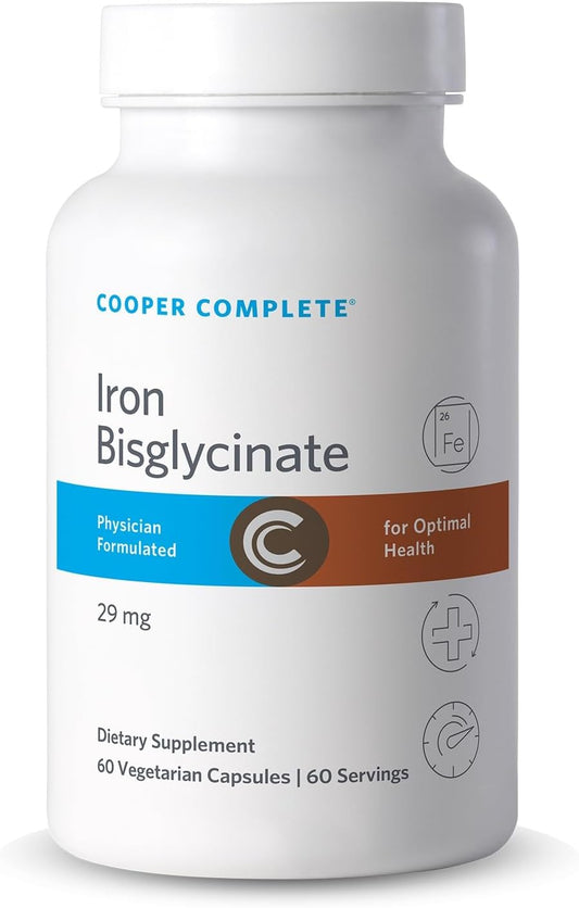Cooper Complete Iron Bisglycinate Tablets - 29mg, 60 Capsules - Pack of 1