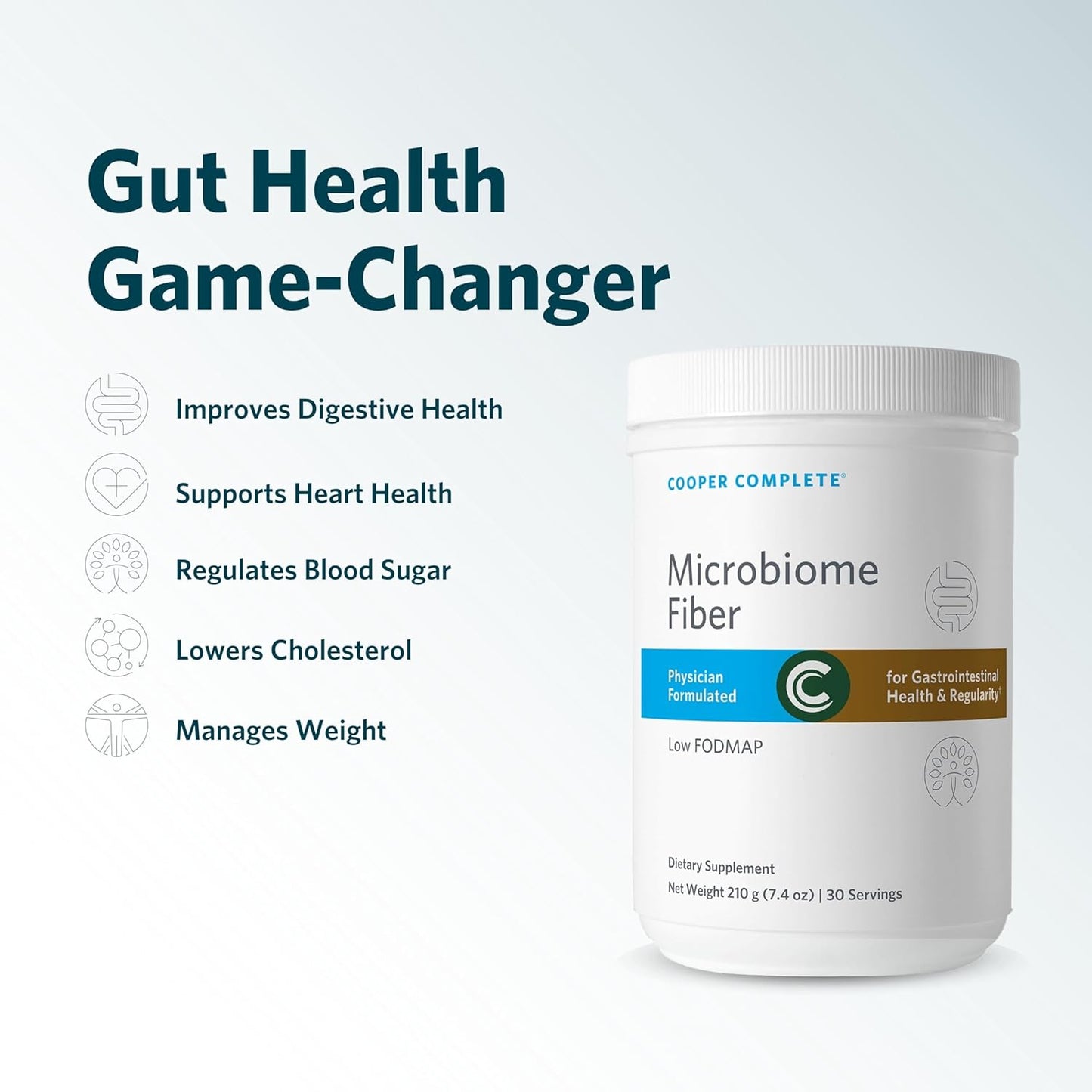 Cooper Complete Microbiome Fiber Powder Supplement - 30 Servings, 1 Pack