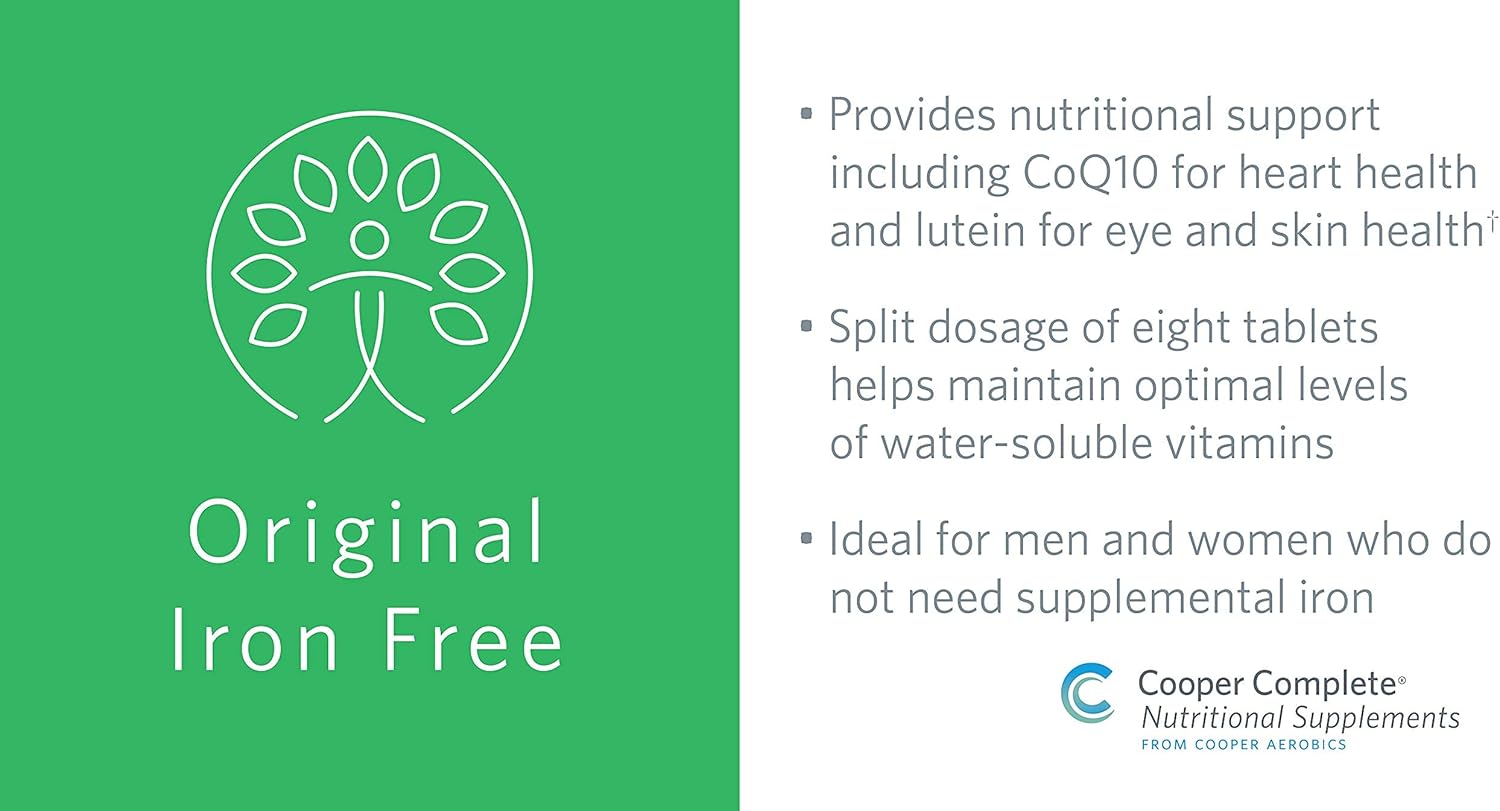 Cooper Complete Original Multivitamin Iron Free - 30 Servings x 3 Bottles - Daily Multivitamin & Mineral Supplement