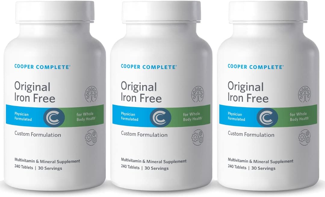 Cooper Complete Original Multivitamin Iron Free - 30 Servings x 3 Bottles - Daily Multivitamin & Mineral Supplement