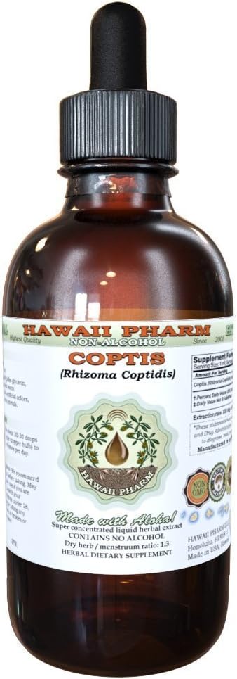 Coptis Alcohol-Free Liquid Extract - 2 oz Herbal Supplement by Hawaii Pharm