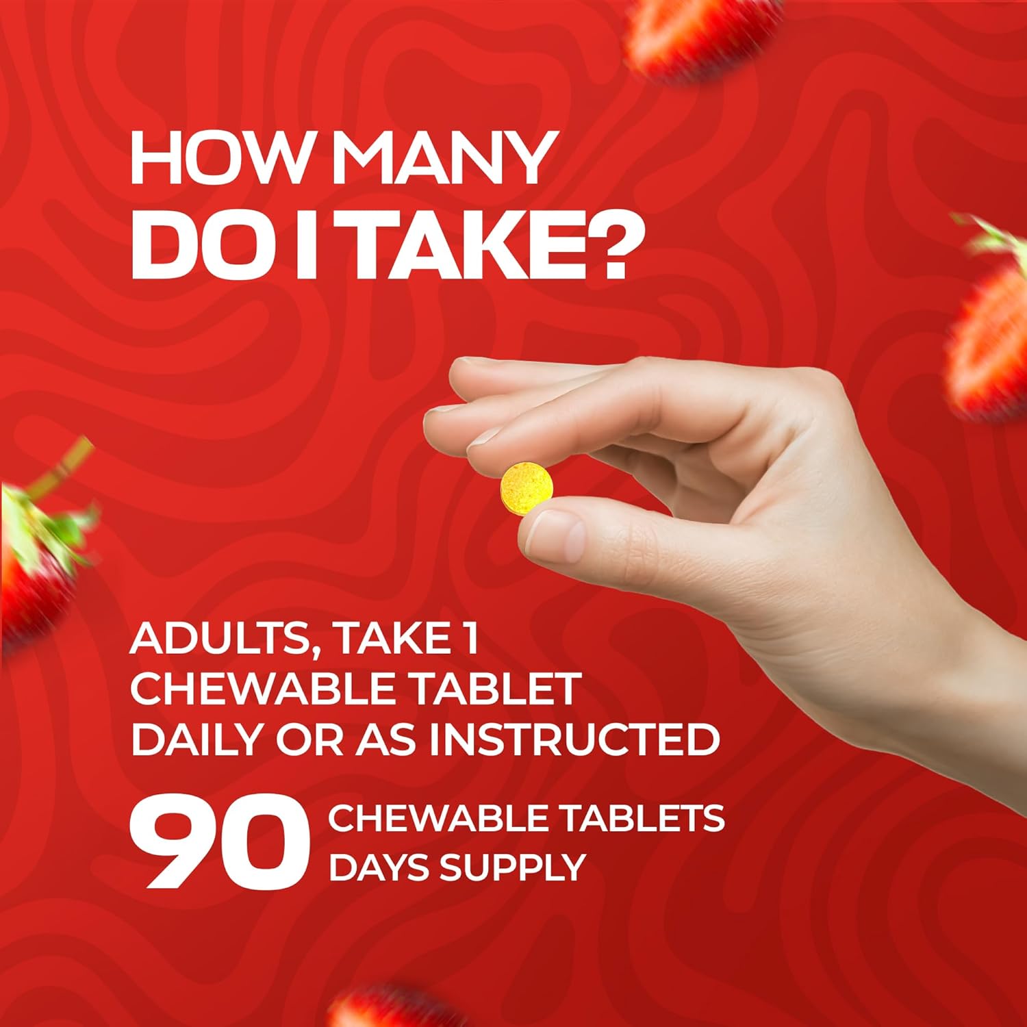CoQ10 100mg Supplement for Heart Health & Energy Boost - Fast Absorbing Strawberry Tablets - Non-GMO, Gluten-Free - 90 Ct USA Made