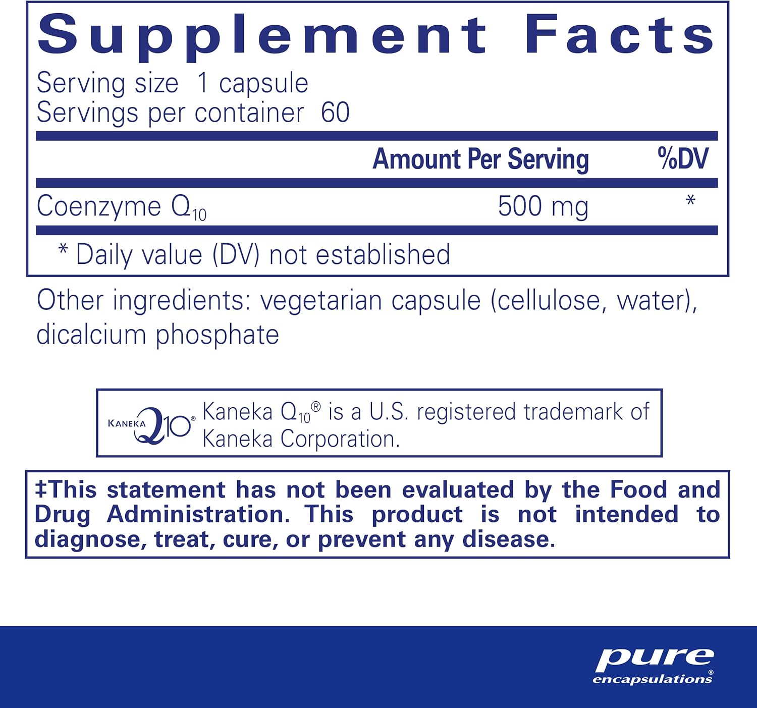 CoQ10 500 mg Supplement for Energy, Antioxidants, Brain Health, Cognition, and Cardio Support - 60 Capsules