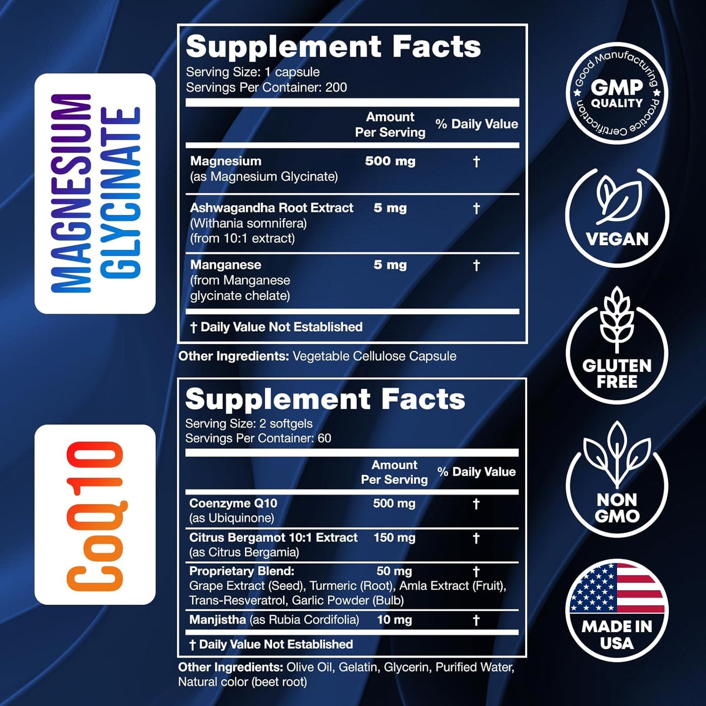 CoQ10 Magnesium Glycinate Supplement for Sleep and Heart Health - 320 Softgels for Kids and Adults - Ashwagandha Coenzyme Q10 Formula