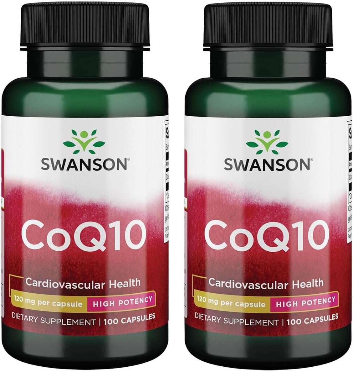CoQ10 Supplement for Heart Health & Energy Support - 100 Capsules x 120mg - 2 Pack - Cardiovascular System Support Aid