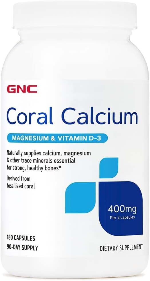 Coral Calcium 400mg Supplement for Bone Health - 90 Servings by GNC