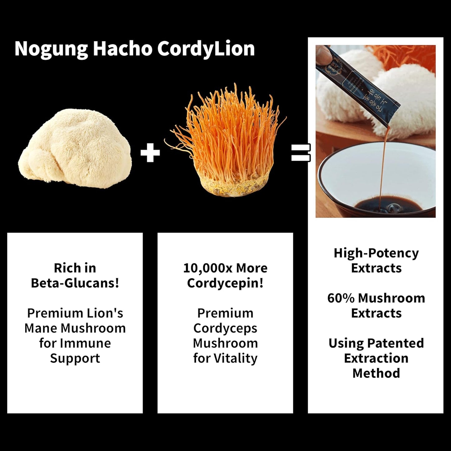 CordLion - Premium Cordyceps & Lion's Mane Supplement for Immune Support and Natural Energy, 30 Easy-to-Use Sticks