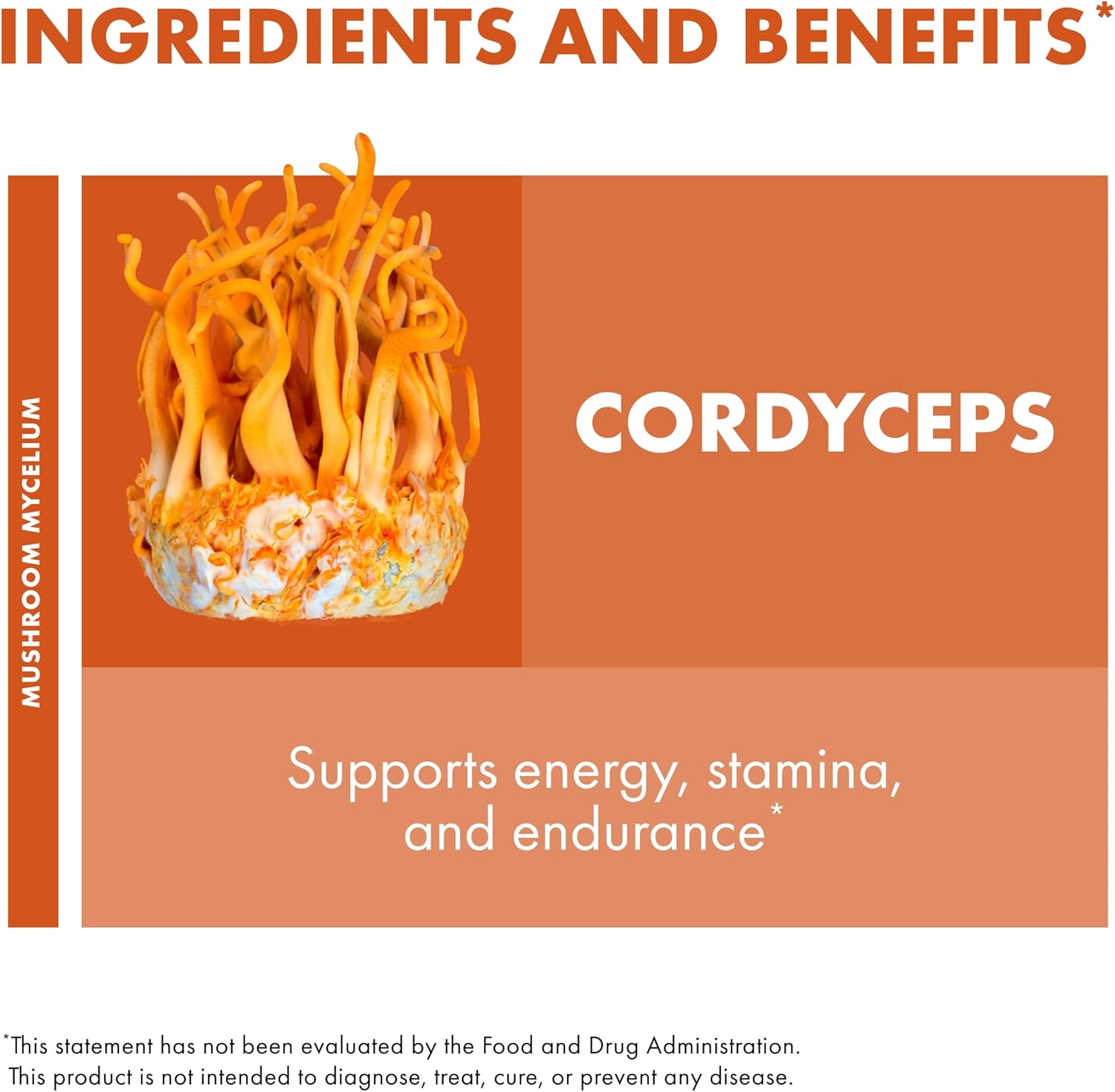 Cordyceps Powder for Immune & Energy Support - Kidney Health & Fitness Supplement - 3.5 oz (66 Servings)