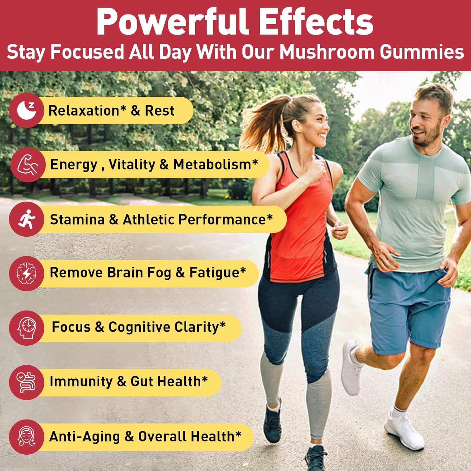 Cordyceps Reishi Mushroom Energy Gummies for Adults - 660 Count, with Cortisol & Brain Supplements for Memory, Focus, Rest, & Athletic Performance - Men & Women