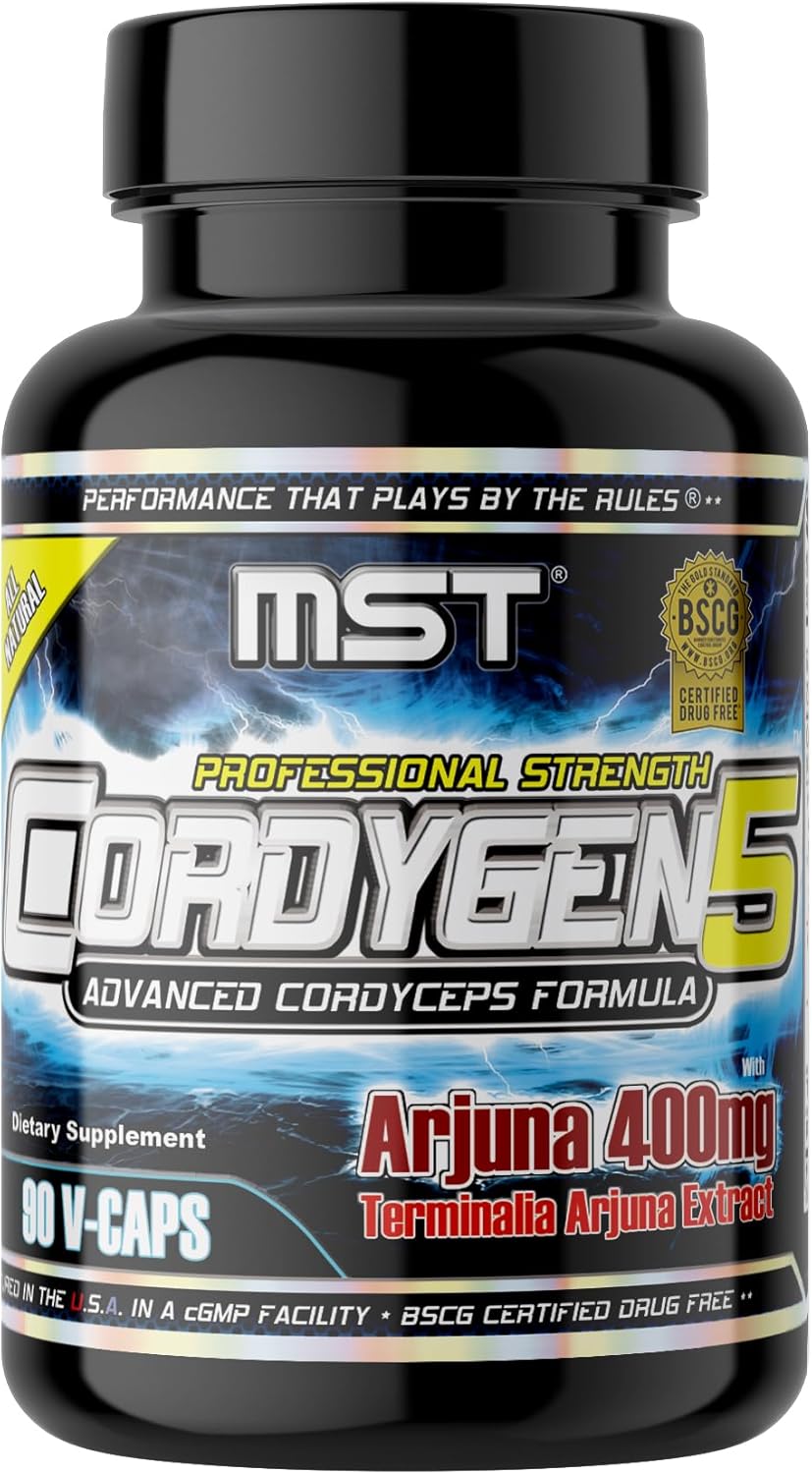Cordygen5: US Grown Cordyceps ATP Supplement with Terminalia Arjuna Extract - Immune Support and Preworkout Formula (90 VCaps)