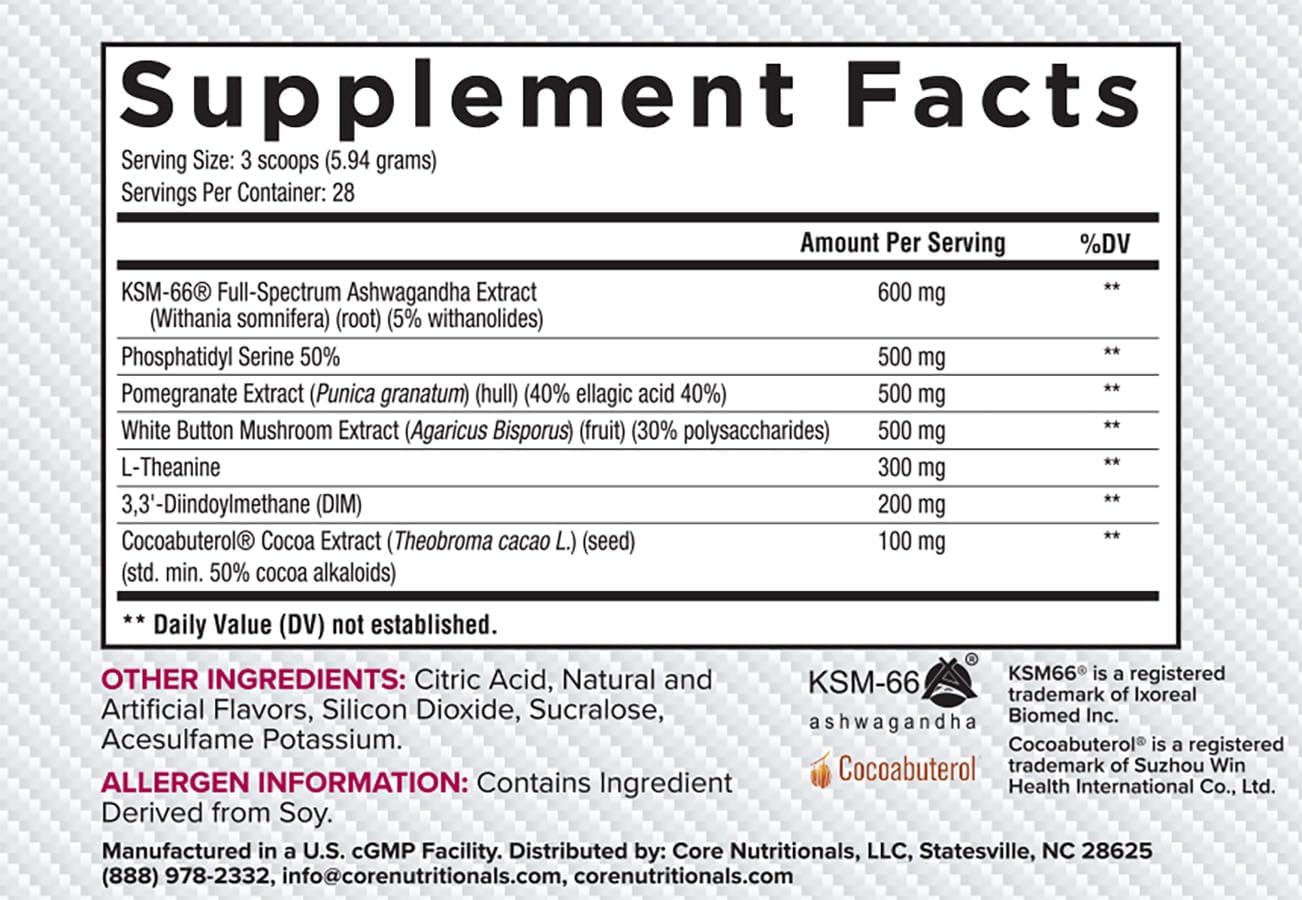 Core Nutritionals Platinum Hard Advanced Recomposition Supplement - Reduces Cortisol & Regulates Estrogen - 28 Servings
