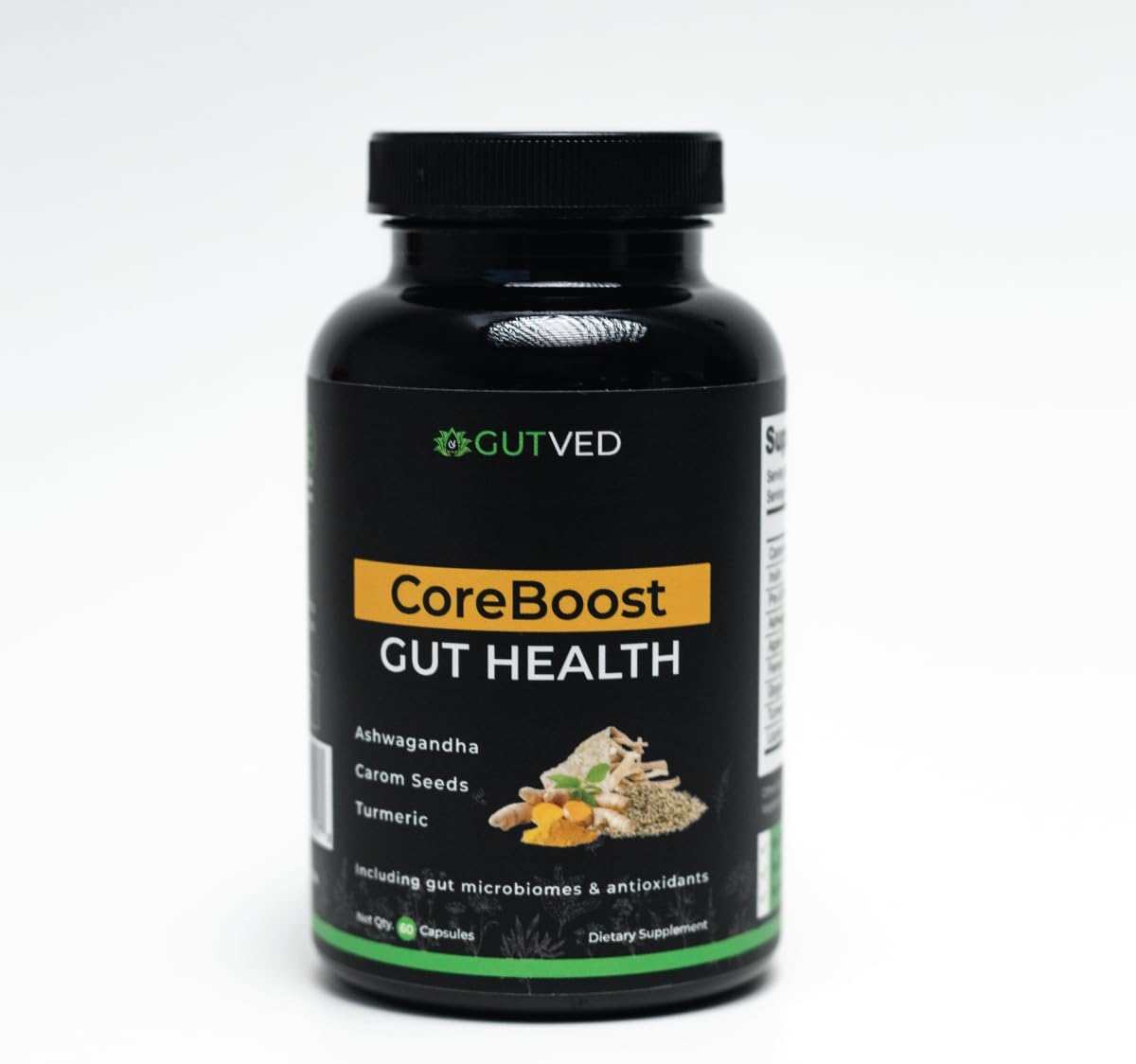 Coreboost Gut Health Supplement with Ashwagandha, Carom Seeds, Turmeric - Prebiotics, Probiotics - Digestive Health, Bloating Relief - 2 Billion CFU