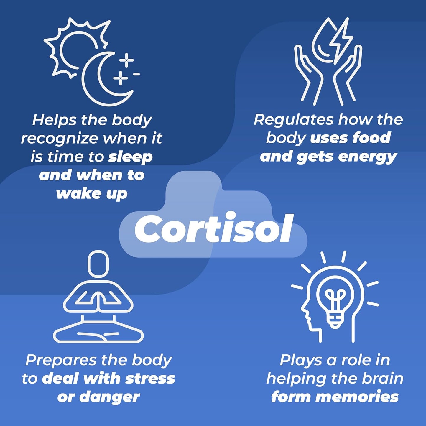 Cortisol Reducer & Stress Relief Supplement with Ashwagandha, L-Theanine, and Lemon Balm - Sleep Better and Manage Cortisol Levels - 1 Bottle