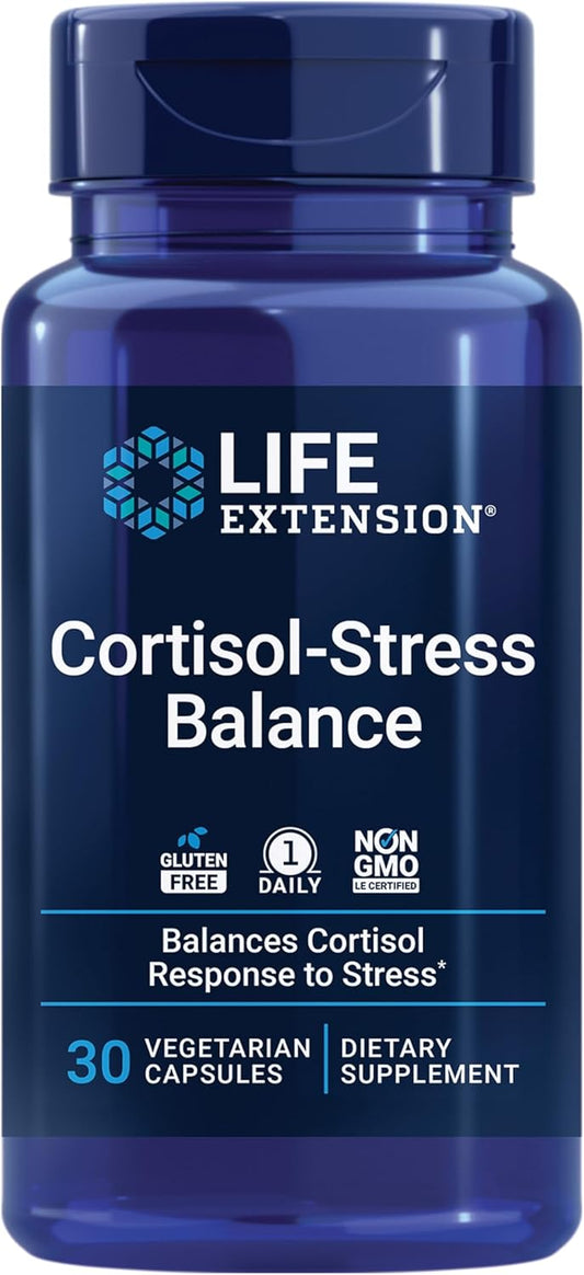 Cortisol-Stress Balance Supplement with Relora, Magnolia Bark, Green Tea, Lychee Extract - Manage Stress and Maintain Healthy Levels - Gluten Free, Non-GMO, Vegetarian - 30 Capsules