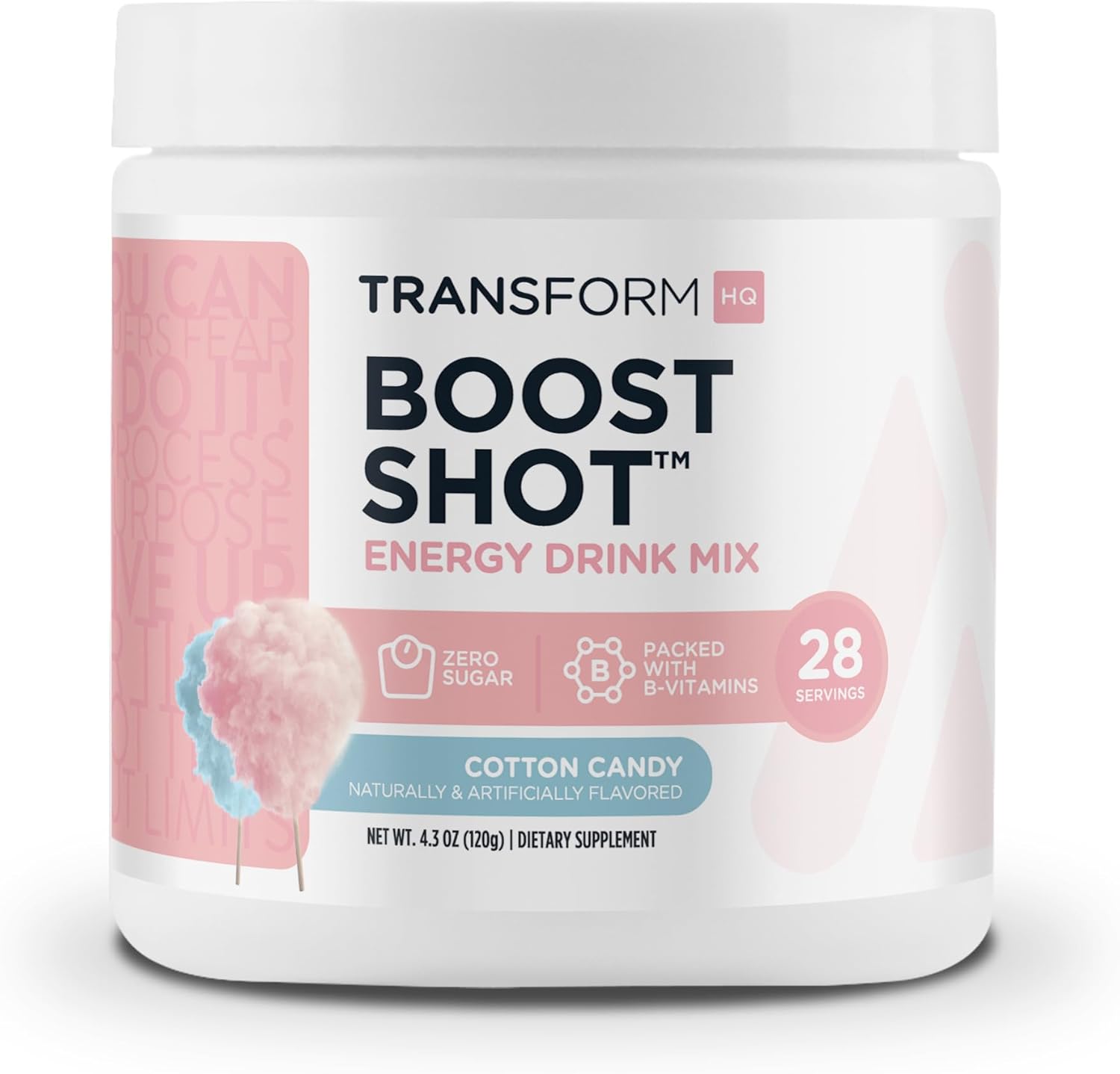 Cotton Candy TransformHQ Boost Shot - 28 Servings for Gluten Free Energy Without the Crash (Non-GMO)