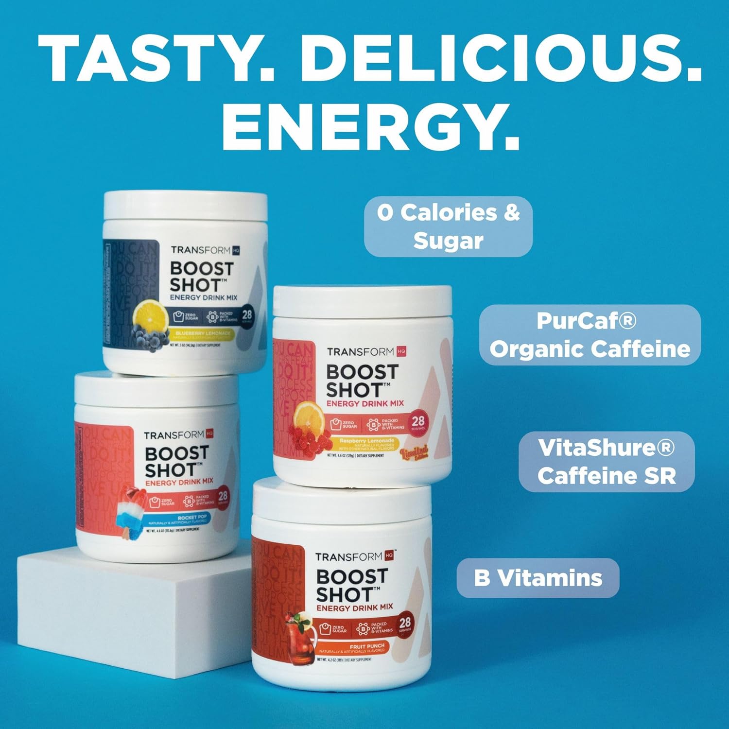 Cotton Candy TransformHQ Boost Shot - 28 Servings for Gluten Free Energy Without the Crash (Non-GMO)