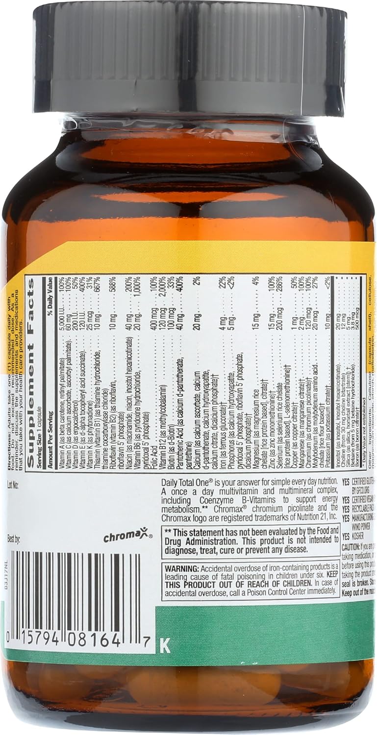 Country Life Daily Total One with Iron - Complete Digestive Enzyme Blend - 60 Vegetarian Capsules