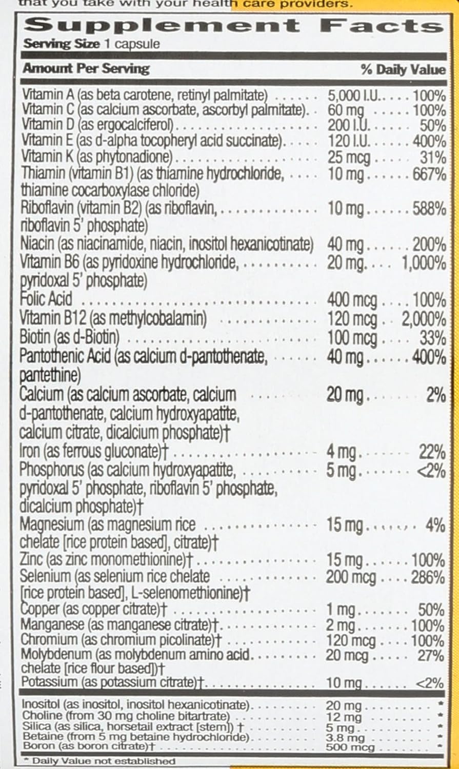 Country Life Daily Total One with Iron - Complete Digestive Enzyme Blend - 60 Vegetarian Capsules