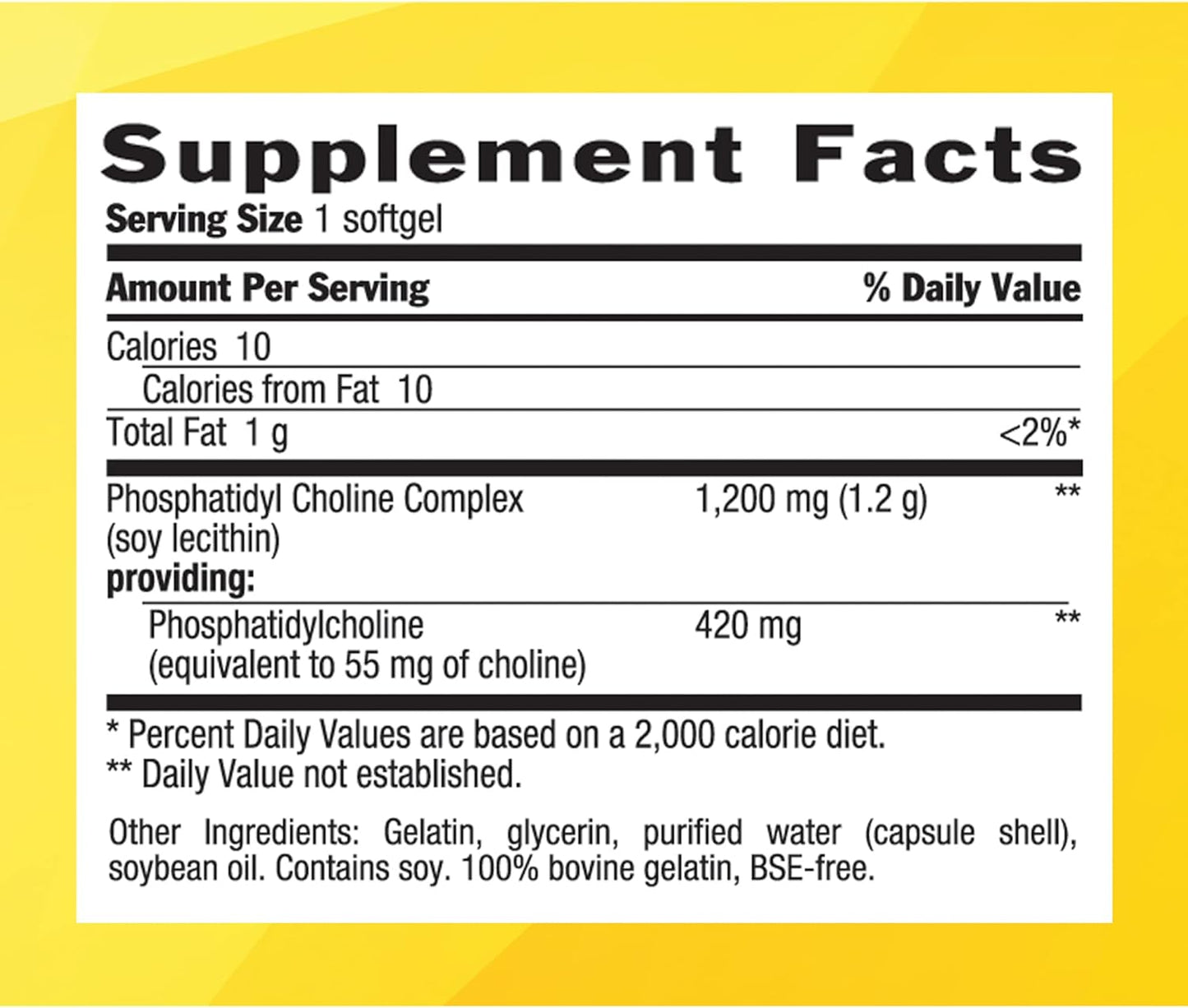 Country Life Phosphatidyl Choline Complex Softgels - Supports Cognitive Health - 1200mg, 200 Count