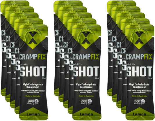 CRAMPFIX Sports Shot: Rapid Relief for Muscle Cramps, Natural Lemon Flavor, 15 Pack Sachets