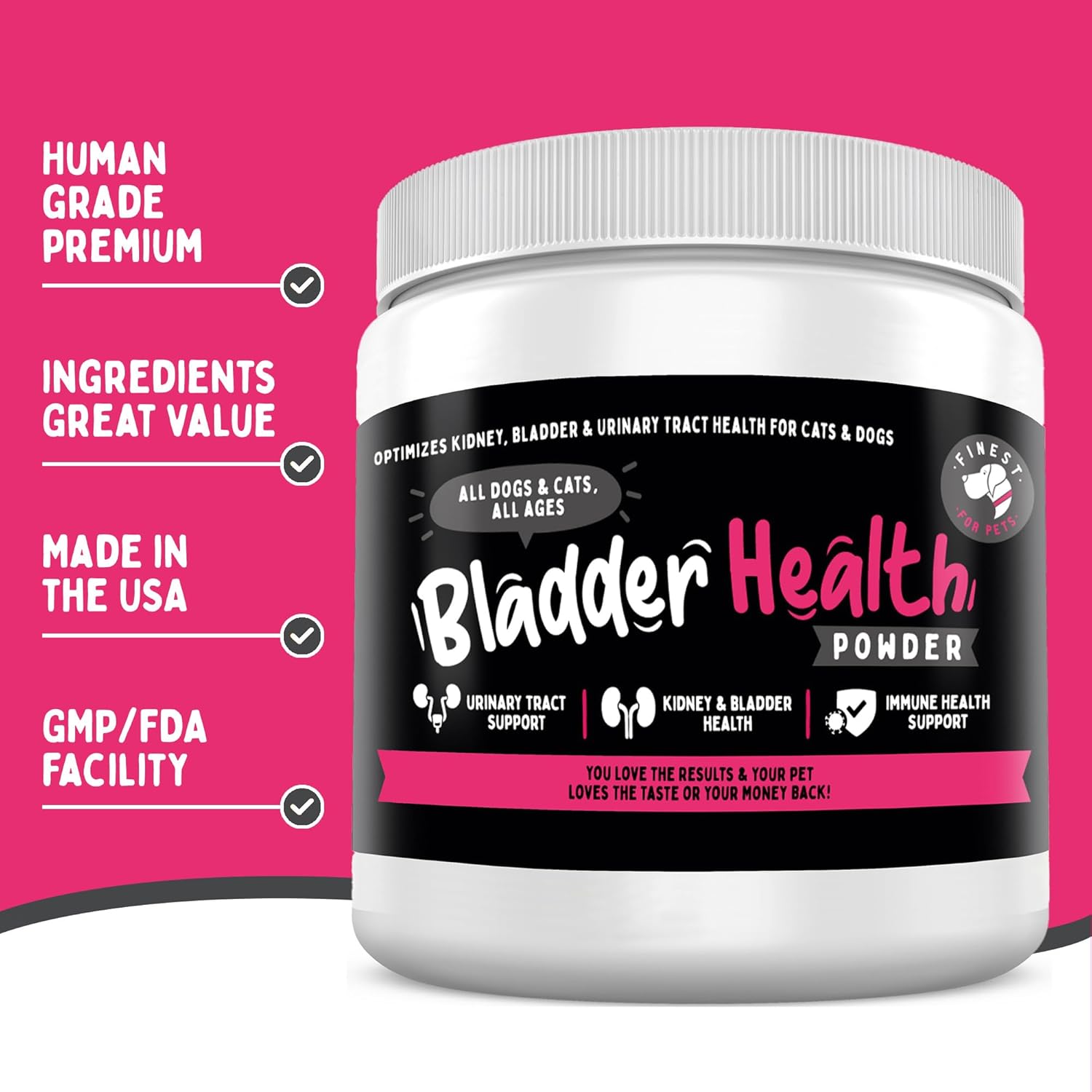 Cranberry & D-Mannose Powder for Pet UTI & Bladder Health - 120g Supplement for Dogs & Cats - Supports Kidney & Urinary Tract Health