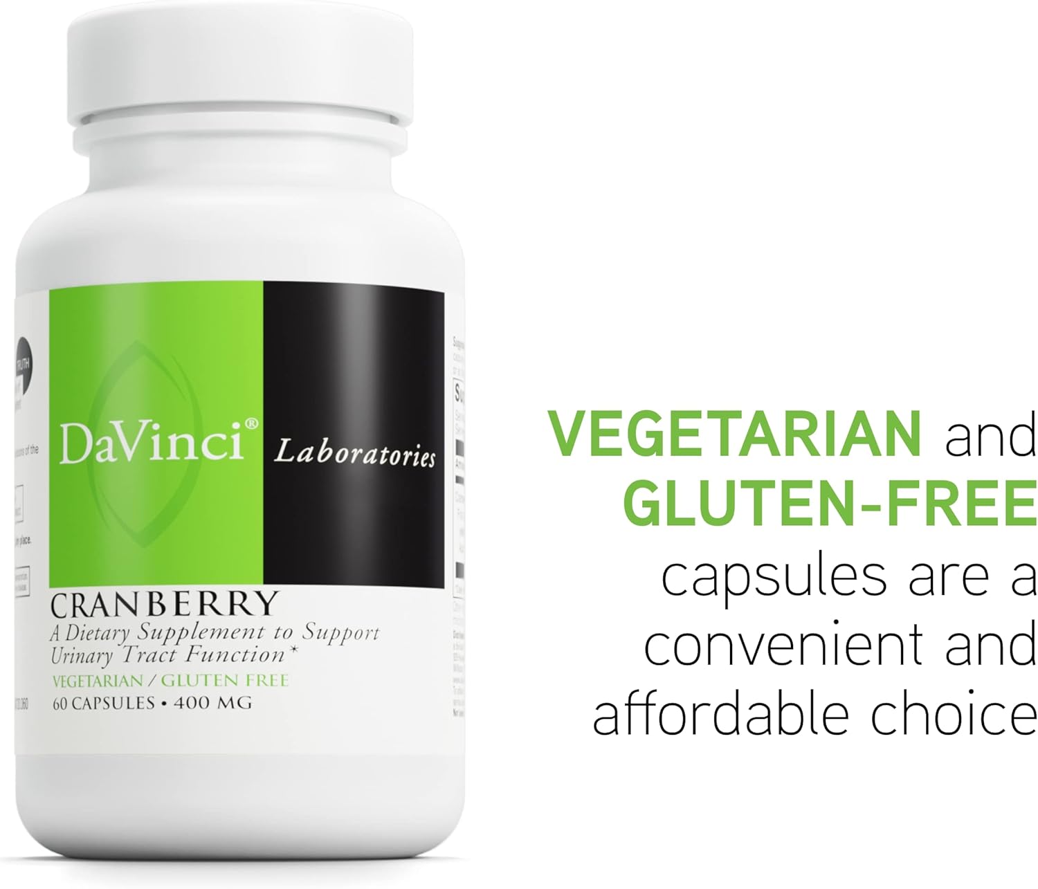 Cranberry Extract Capsules for Urinary Tract Health Support - Vegetarian & Gluten-Free - 60 Count
