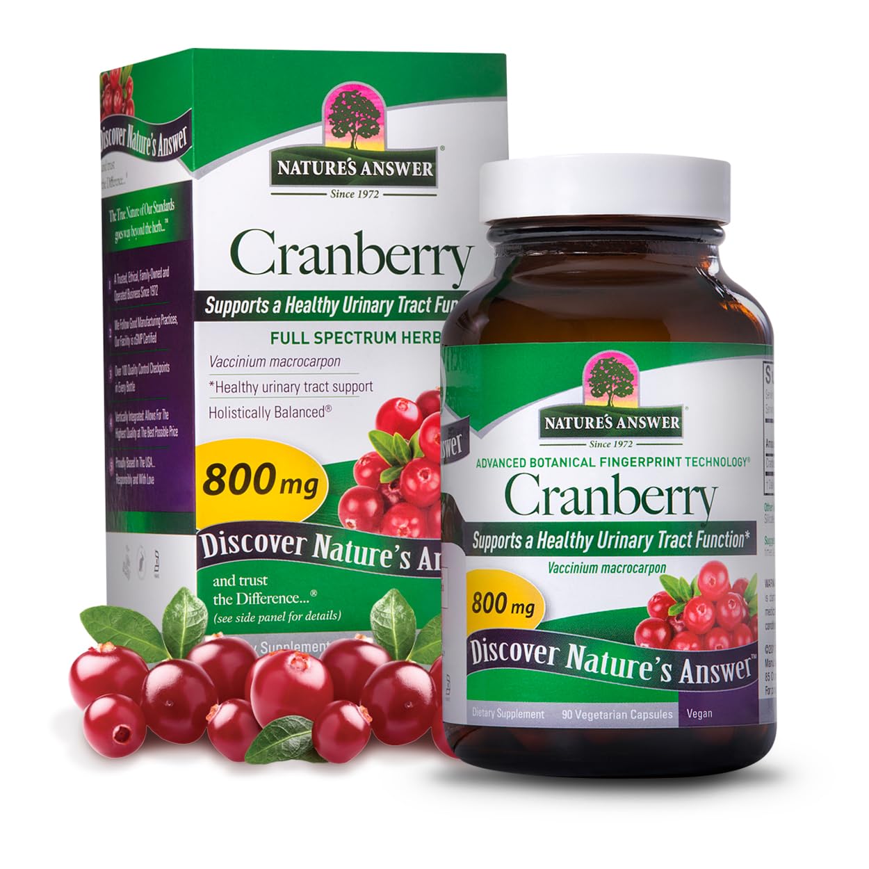 Cranberry Fruit Capsules for Urinary Tract Support - 90 Count, Vegetarian & Natural Detoxifier for Healthy Bladder Function