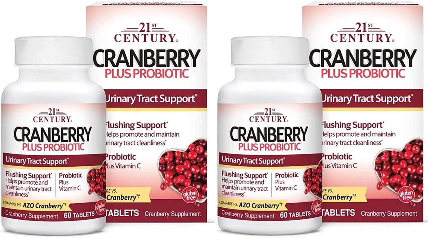 Cranberry Plus Probiotic Tablets for 21st Century, 2 Count