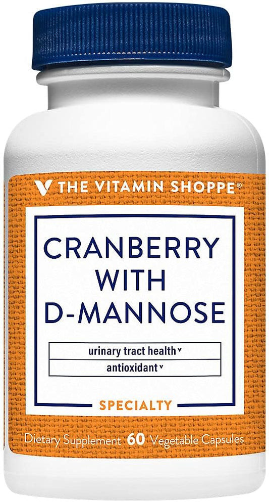 Cranberry with D-Mannose Capsules for Urinary Tract Health - Antioxidant & Vitamin C Supplement by The Vitamin Shoppe