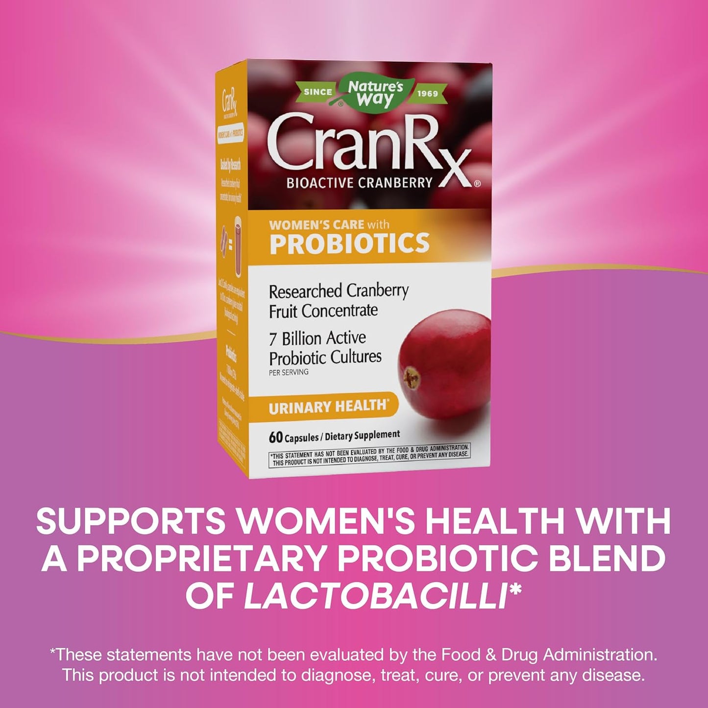 CranRx Bioactive Cranberry with Probiotics for Urinary Health - 60 Capsules