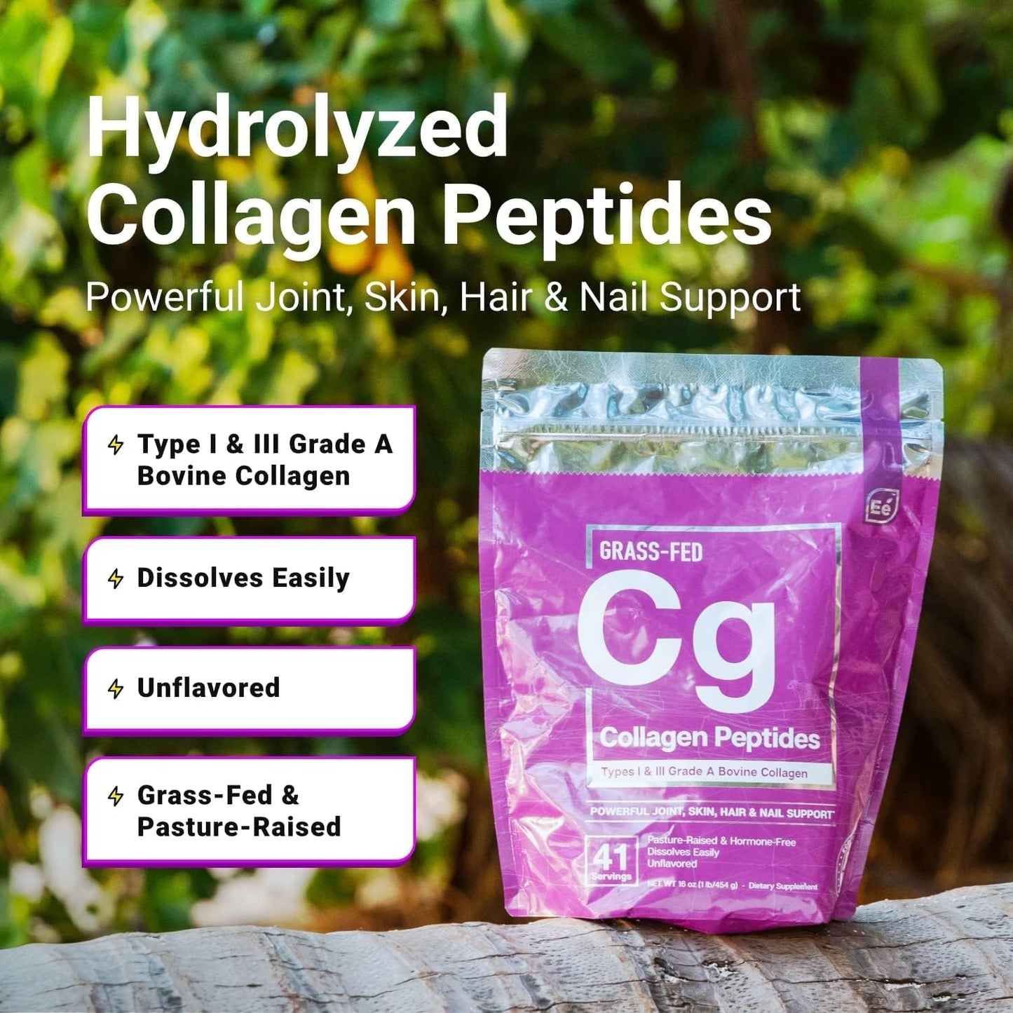 Creamy Chocolate Hydrolyzed Collagen Peptides & Organic Pea Protein Powder - Plant-Based Vegan Blend for Joint, Skin, Hair, & Nail Support | Low-carb Formula