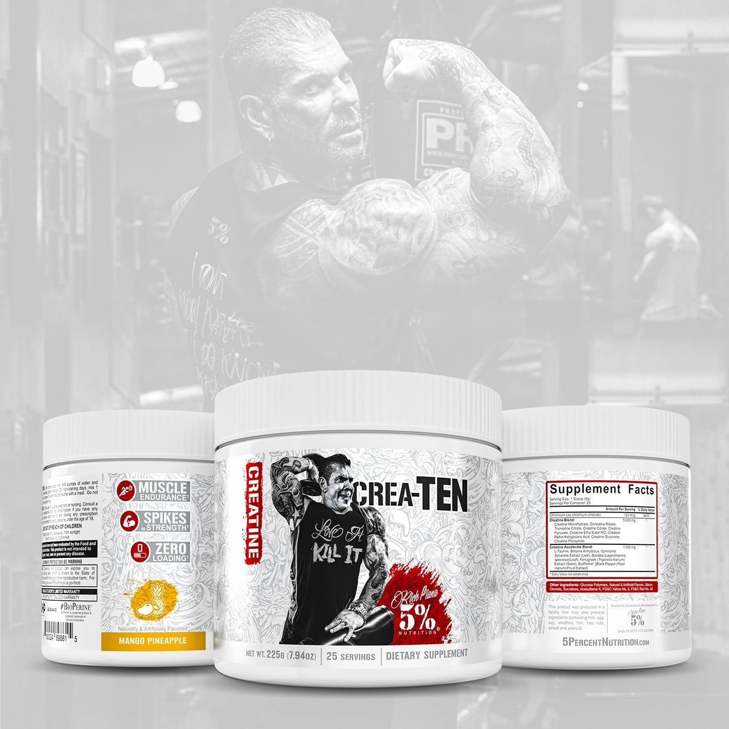 CreaTEN Creatine Complex Powder for Muscle Gain & Recovery - Mango Pineapple Flavor
