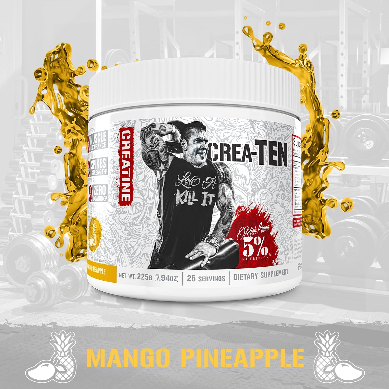 CreaTEN Creatine Complex Powder for Muscle Gain & Recovery - Mango Pineapple Flavor