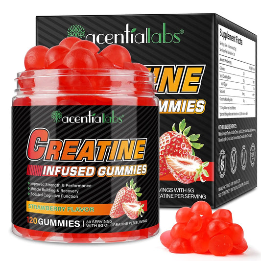 Creatine Gummies for Men and Women - 5000mg Creatine Monohydrate - Muscle Builder and Pre-Workout Supplement - 120 Count