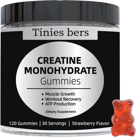 Creatine Monohydrate Gummies for Muscle Gain & Energy - Sugar Free, Gluten Free, Non-GMO - 30 Servings, 5g per Serving